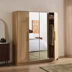Dusklia - Darcey 4 Door Wardrobe - Light Wood