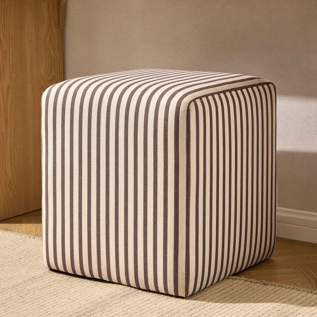 Dusklia - Delilah Pouffe - Chocolate Stripe