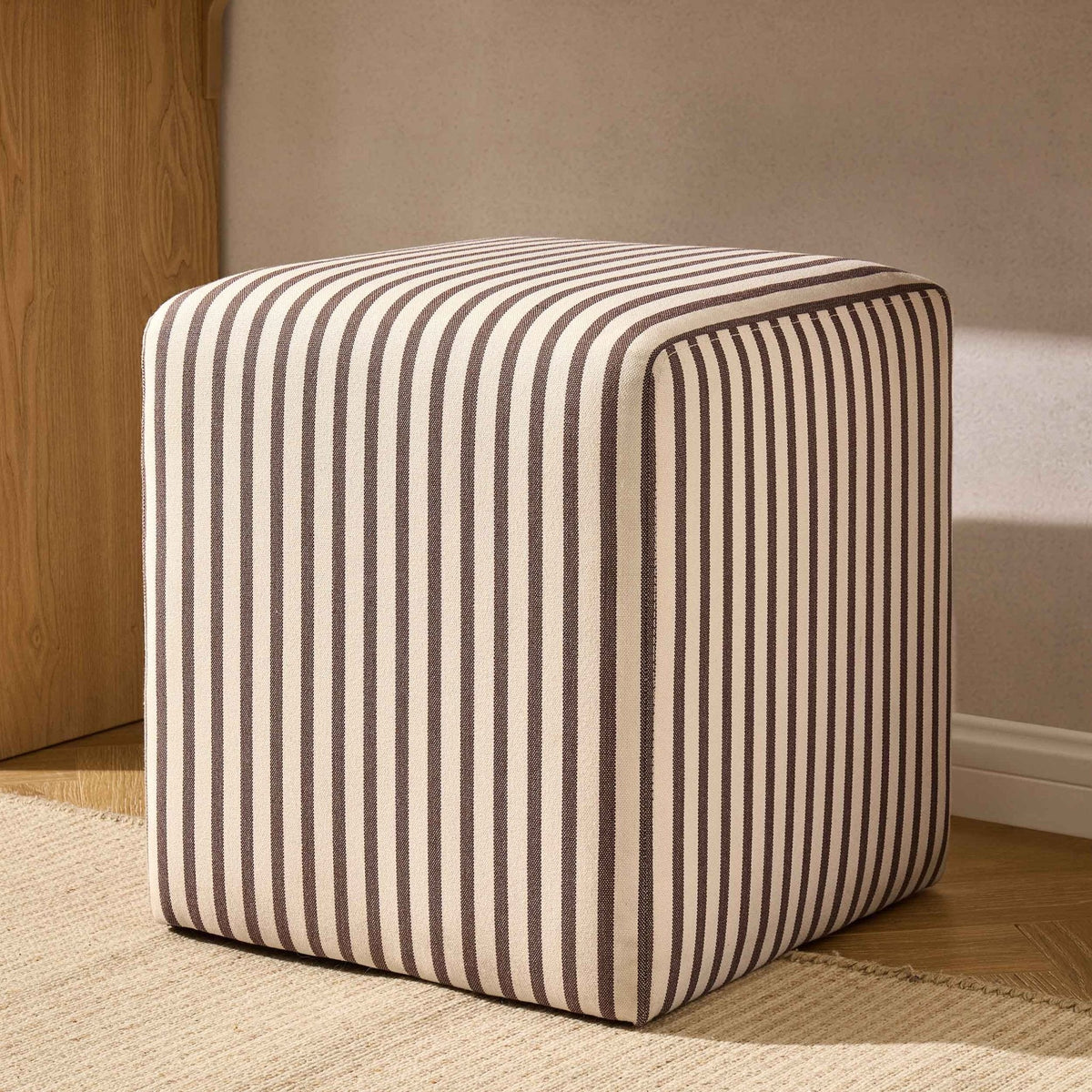 Dusklia - Delilah Pouffe - Chocolate Stripe
