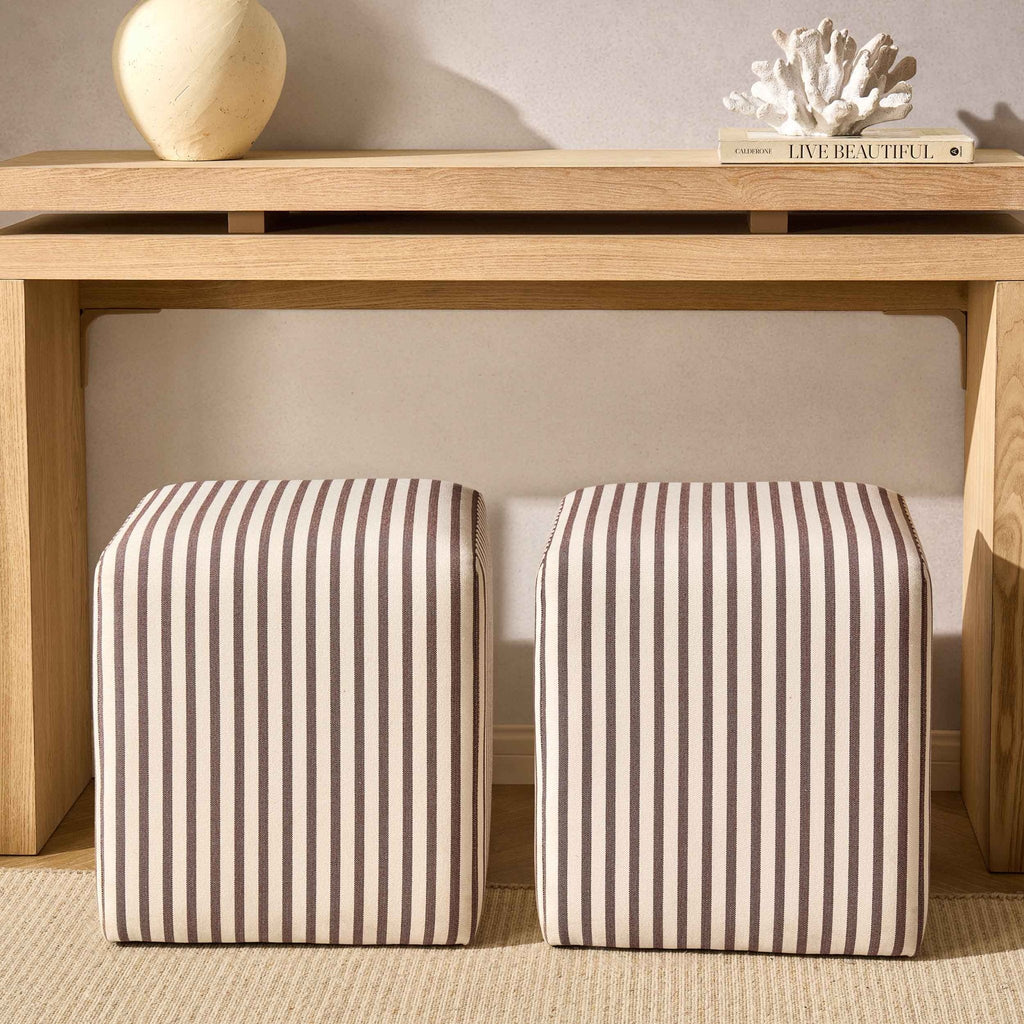 Dusklia - Delilah Pouffe - Chocolate Stripe