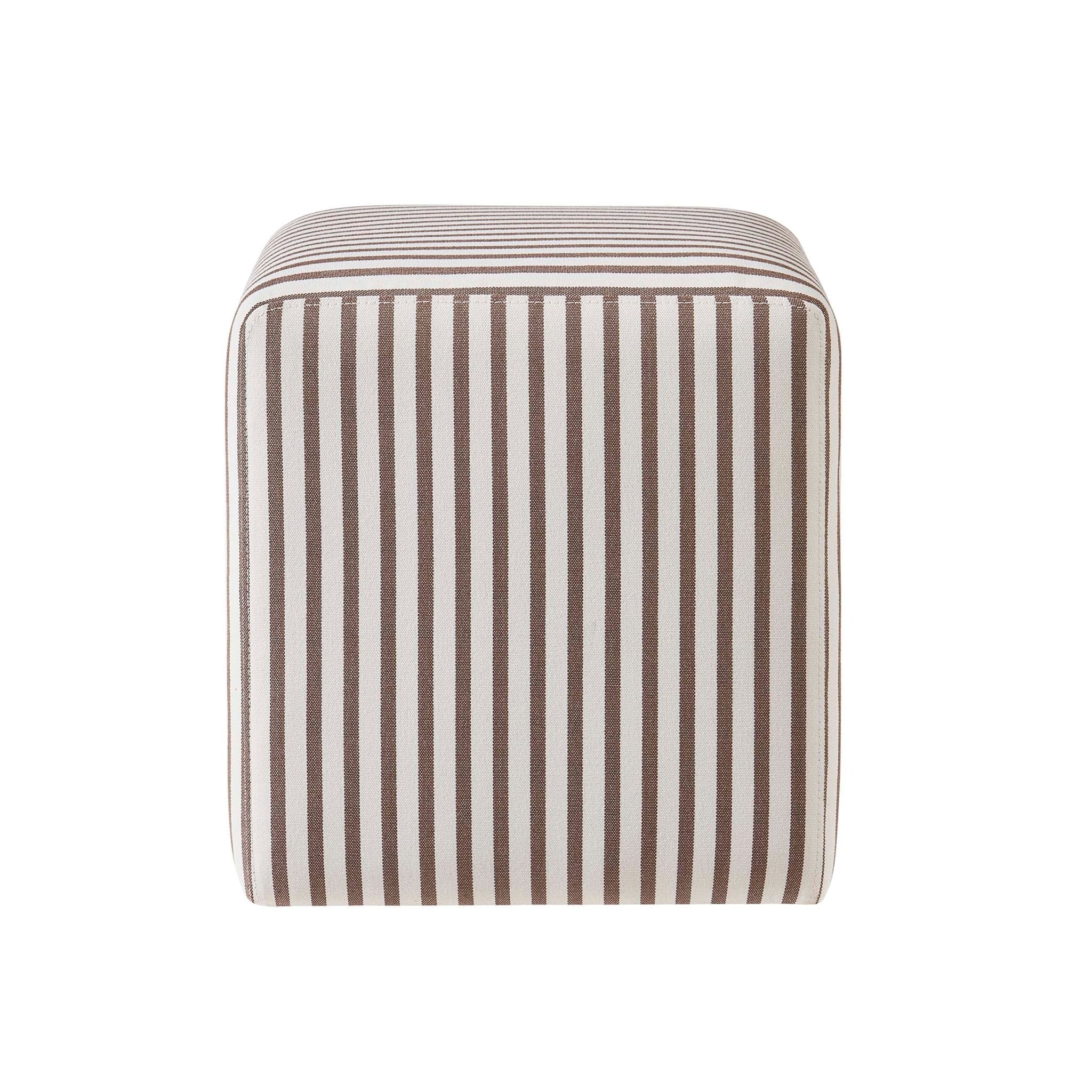 Dusklia - Delilah Pouffe - Chocolate Stripe