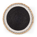 Dusklia - Della Jute Circle Set of 4 Placemats - Black/ Natural