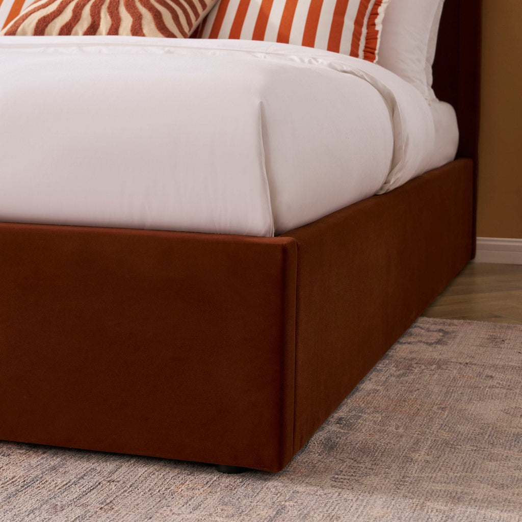 Dusklia - Delphi Ottoman Storage Bed - Terracotta