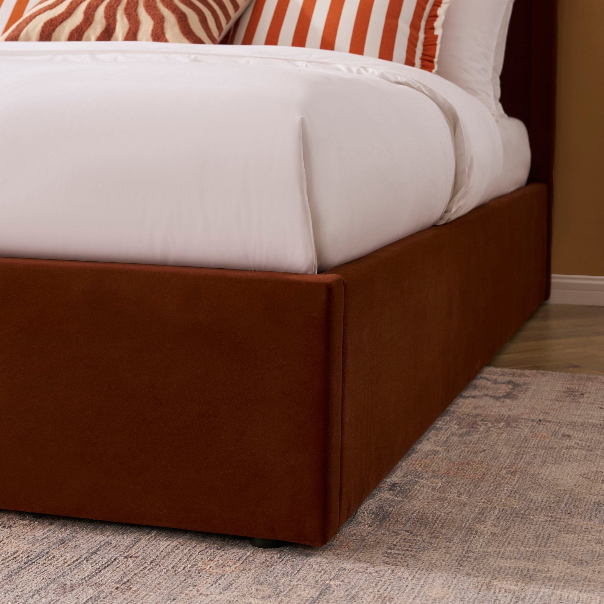 Dusklia - Delphi Ottoman Storage Bed - Terracotta