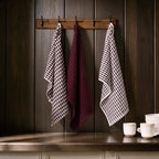 Dusklia - Delphine Waffle Set of 3 Tea Towels - Berry