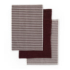 Dusklia - Delphine Waffle Set of 3 Tea Towels - Berry
