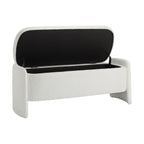 Dusklia - Didsbury Boucle Curved Storage Bench - Off White