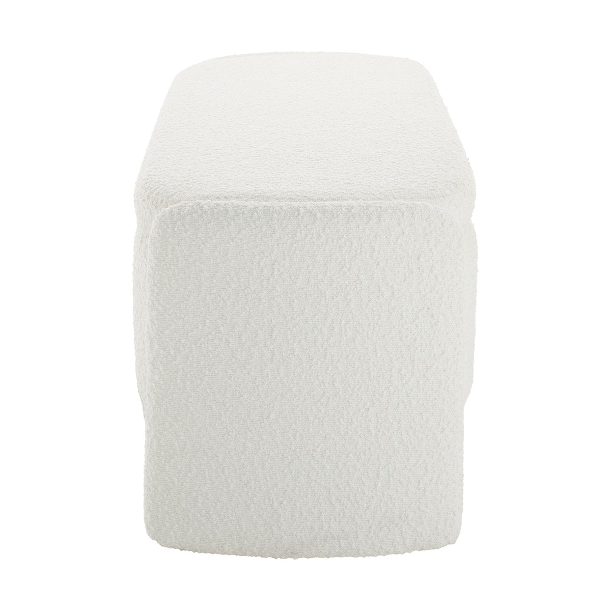 Dusklia - Didsbury Boucle Curved Storage Bench - Off White