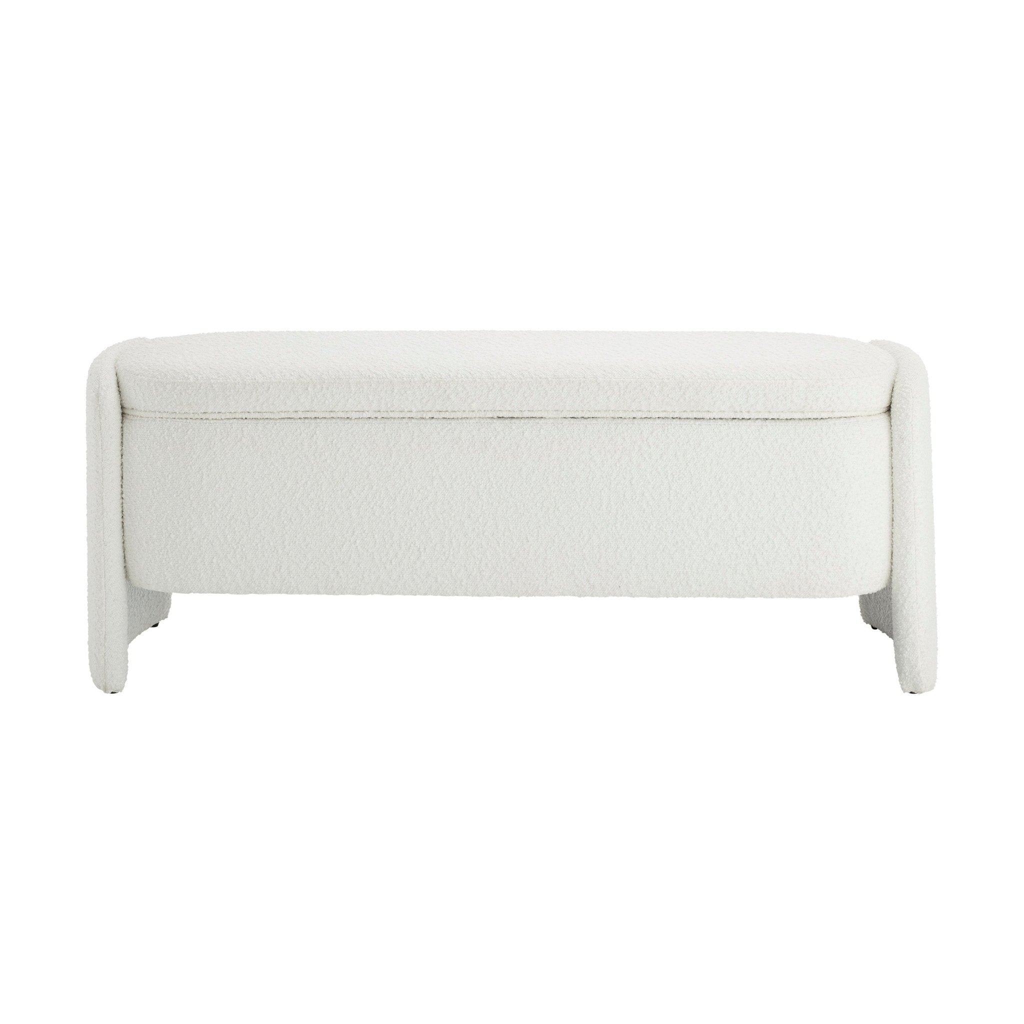 Dusklia - Didsbury Boucle Curved Storage Bench - Off White