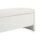 Dusklia - Didsbury Boucle Curved Storage Bench - Off White