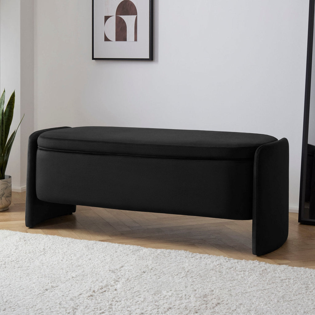 Dusklia - Didsbury Curved Storage Bench - Ink