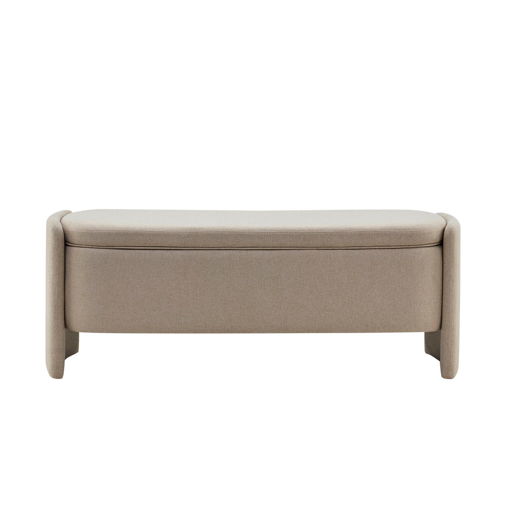 Dusklia - Didsbury Curved Storage Bench - Oatmeal