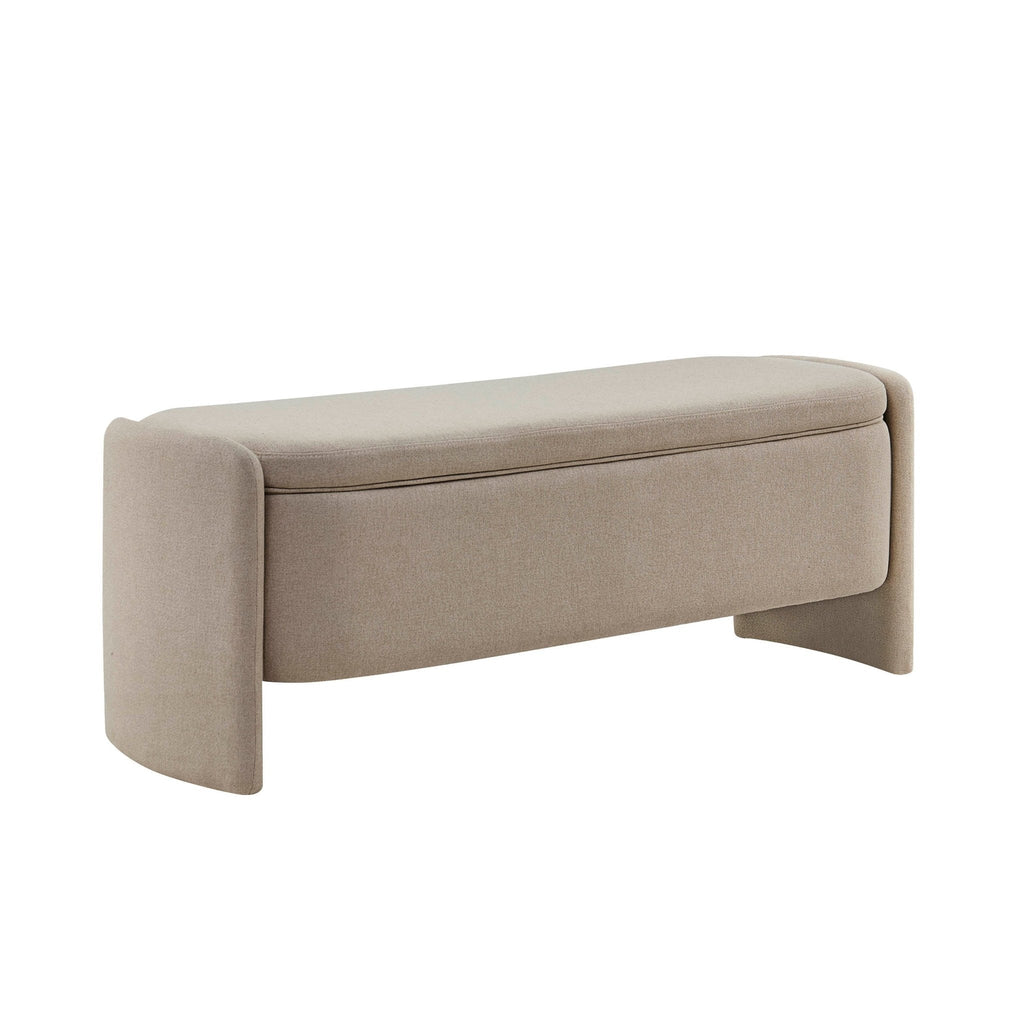 Dusklia - Didsbury Curved Storage Bench - Oatmeal