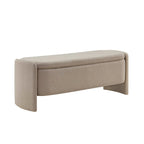Dusklia - Didsbury Curved Storage Bench - Oatmeal