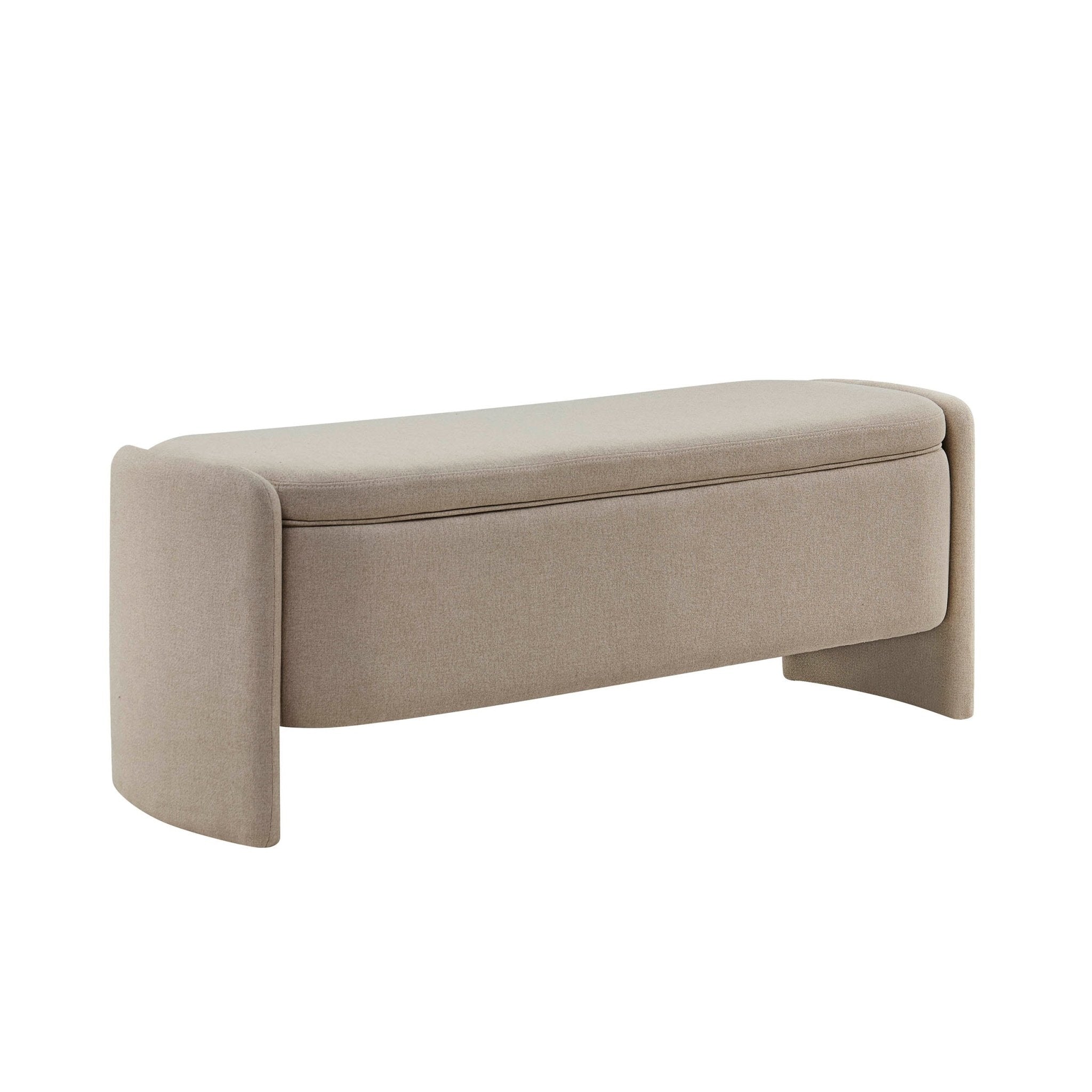 Dusklia - Didsbury Curved Storage Bench - Oatmeal
