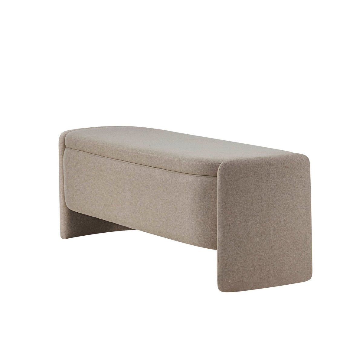 Dusklia - Didsbury Curved Storage Bench - Oatmeal