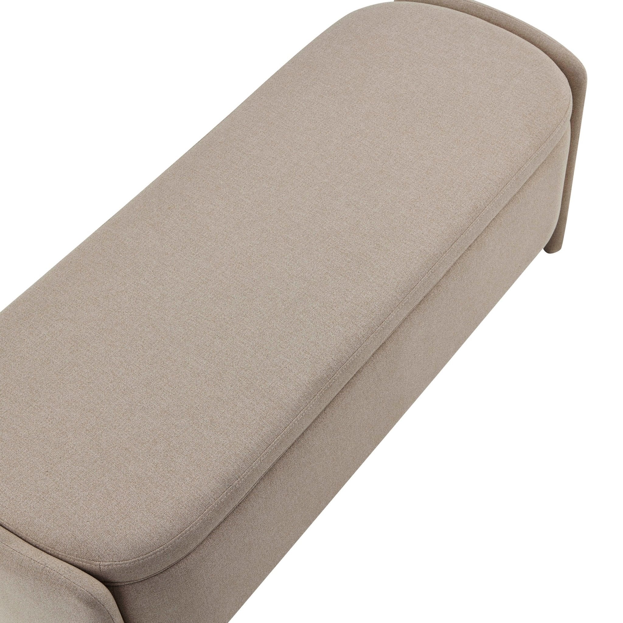 Dusklia - Didsbury Curved Storage Bench - Oatmeal