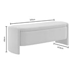 Dusklia - Didsbury Curved Storage Bench - Oatmeal