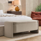 Dusklia - Didsbury Curved Storage Bench - Oatmeal