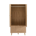 Dusklia - Dora 2 Door Wardrobe with Drawer - Light Wood