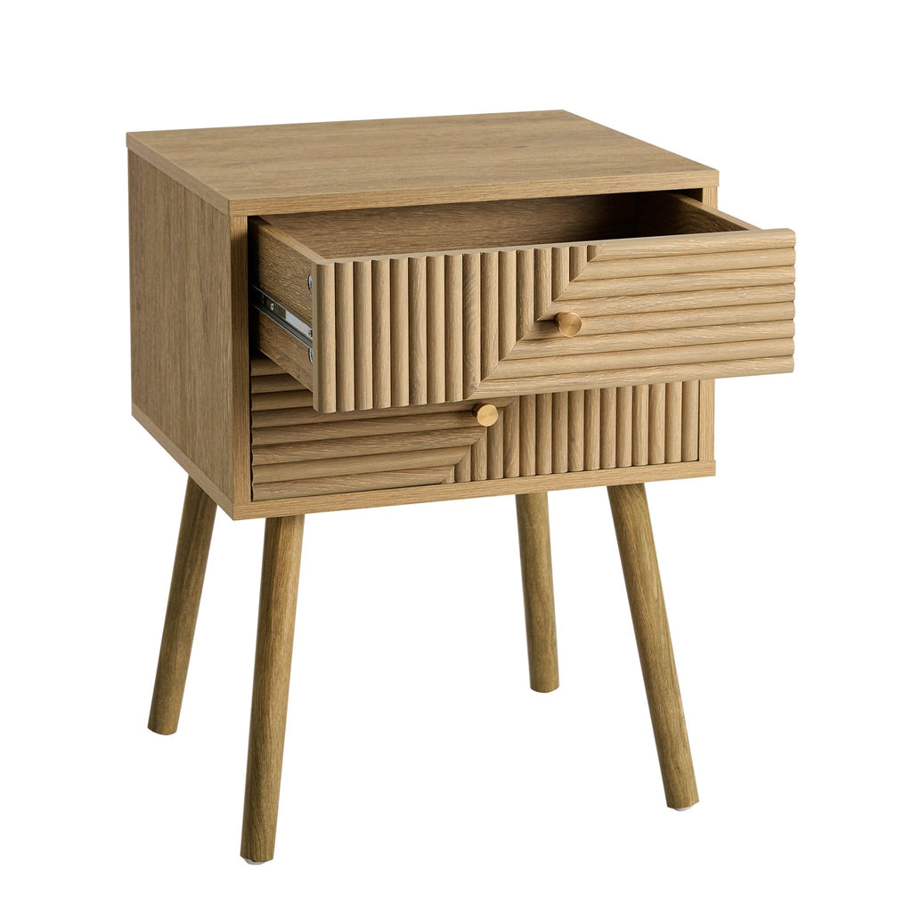 Dusklia - Dora 2 Drawer Nightstand - Light Wood