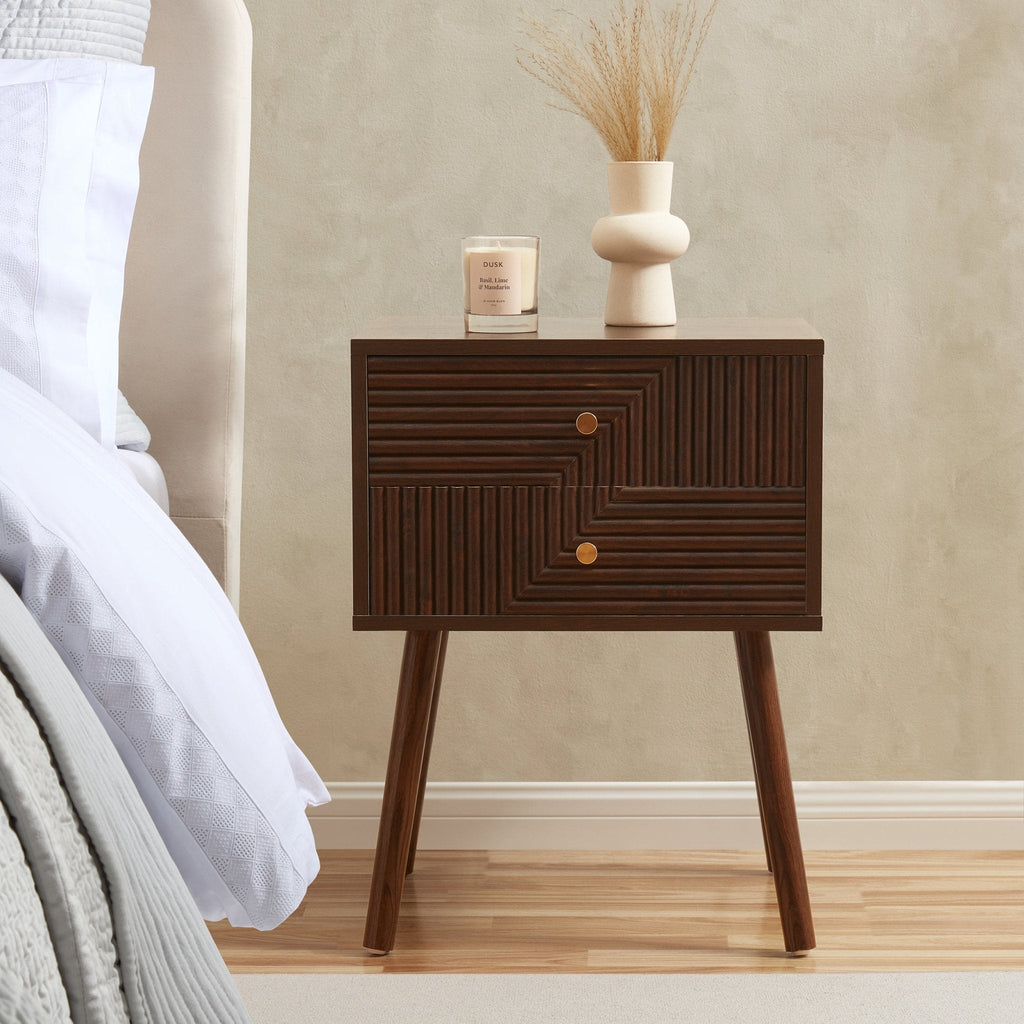 Dusklia - Dora 2 Drawer Nightstand - Walnut