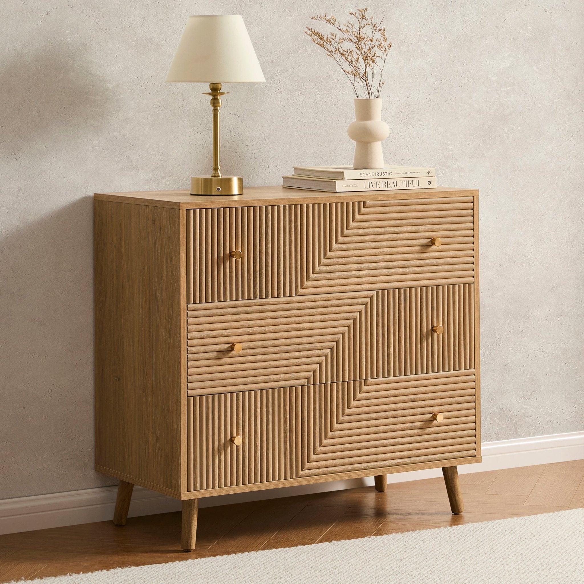 Dusklia - Dora 3 Drawer Chest - Light Wood