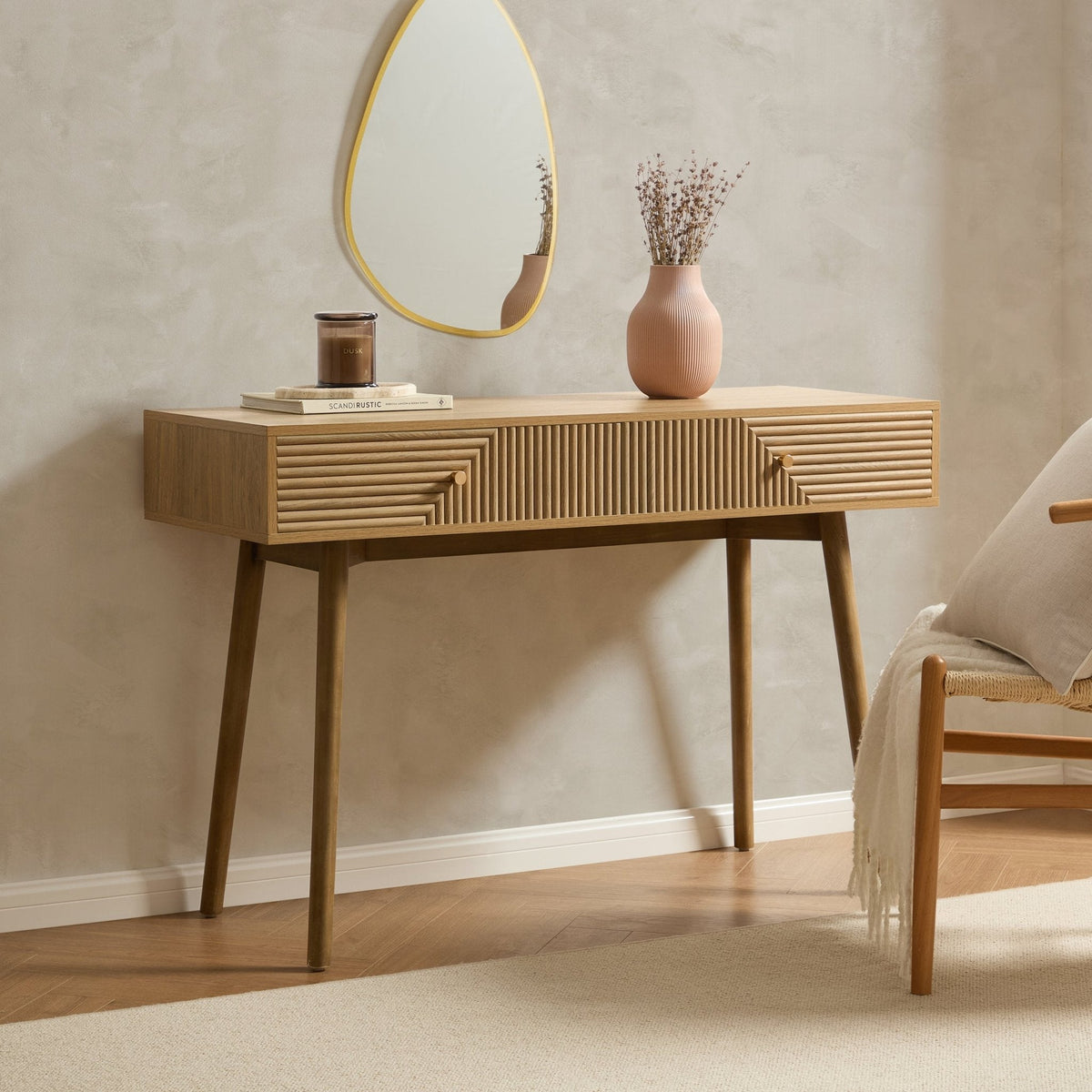 Dusklia - Dora Dressing Table Console - Light Wood