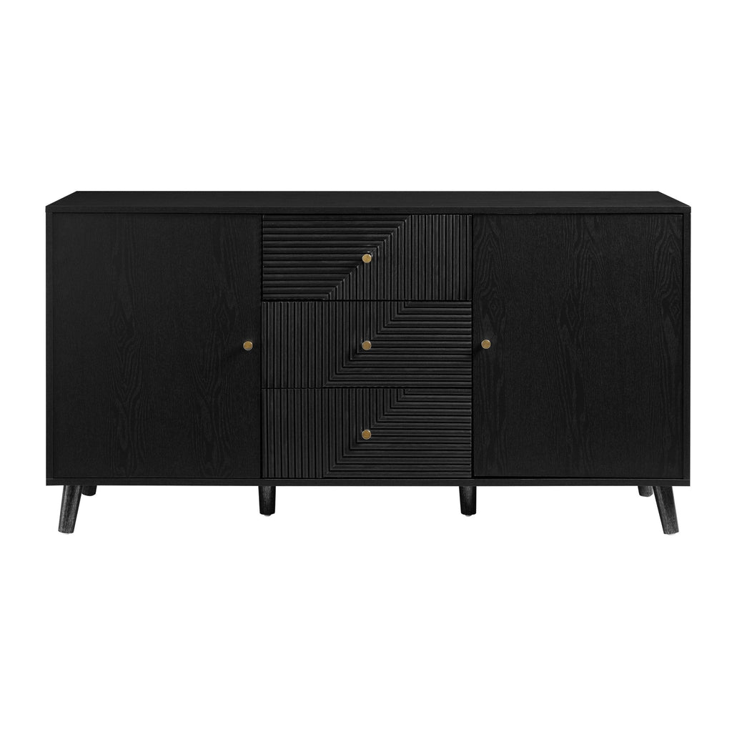 Dusklia - Dora Large Sideboard with Drawers - Black