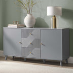 Dusklia - Dora Large Sideboard with Drawers - Light Grey