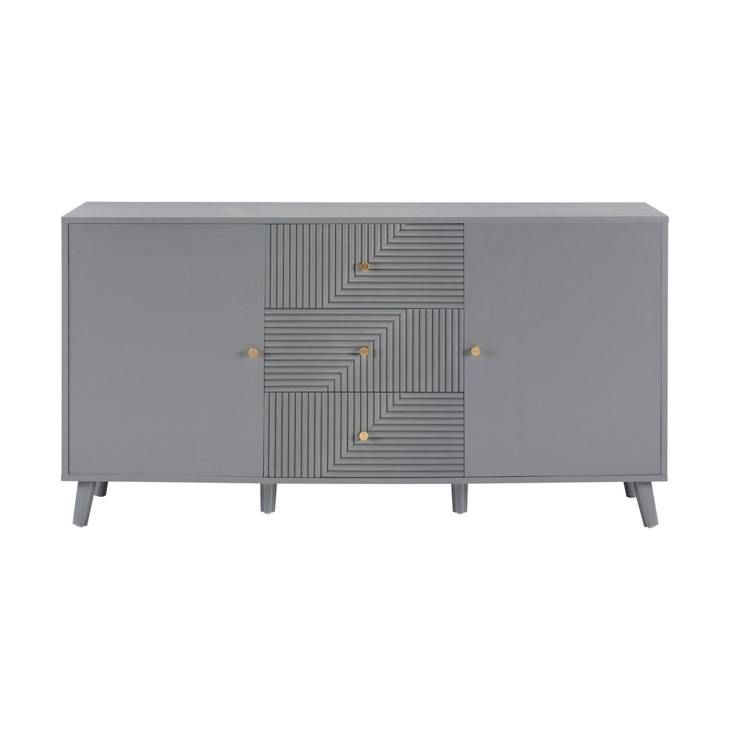 Dusklia - Dora Large Sideboard with Drawers - Light Grey