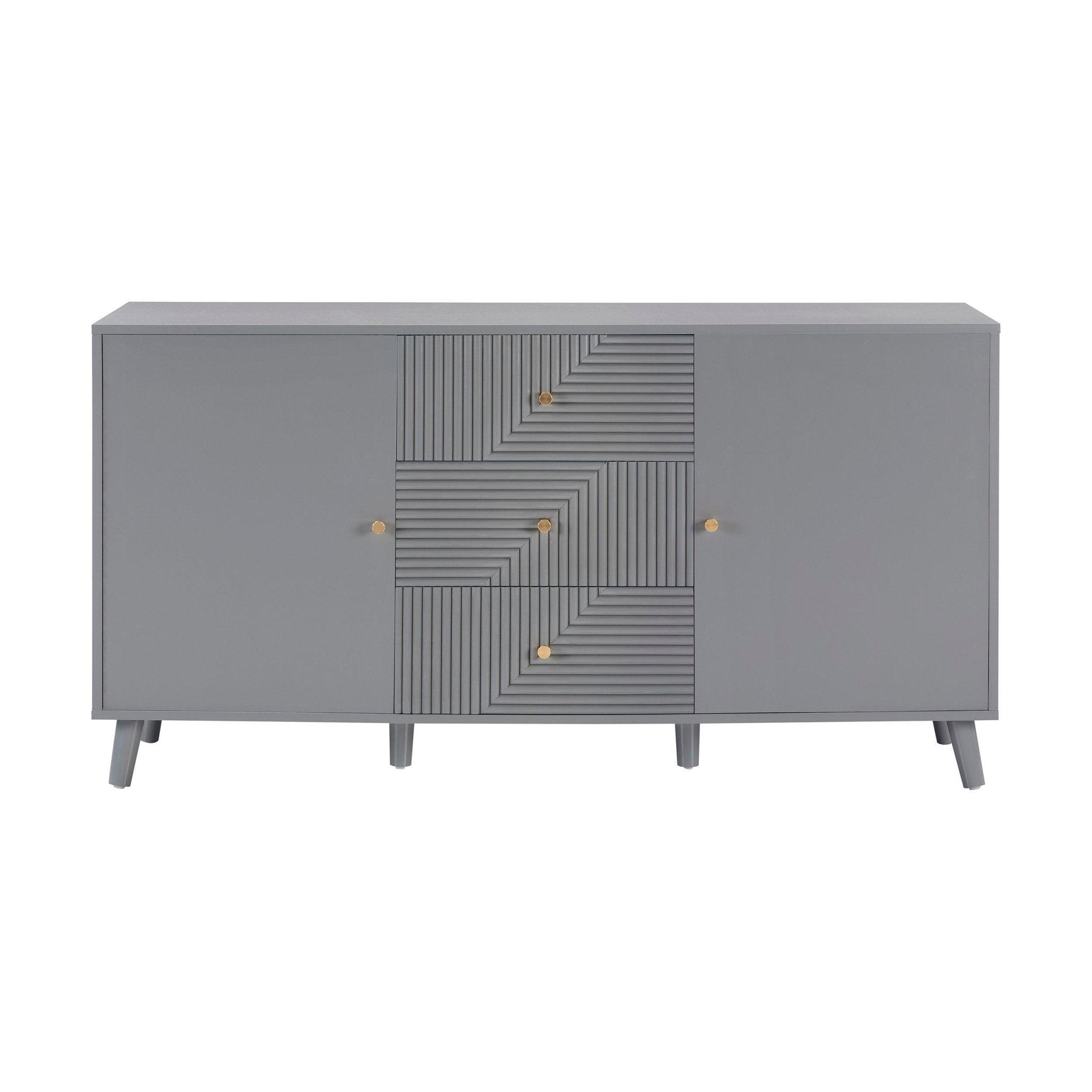 Dusklia - Dora Large Sideboard with Drawers - Light Grey