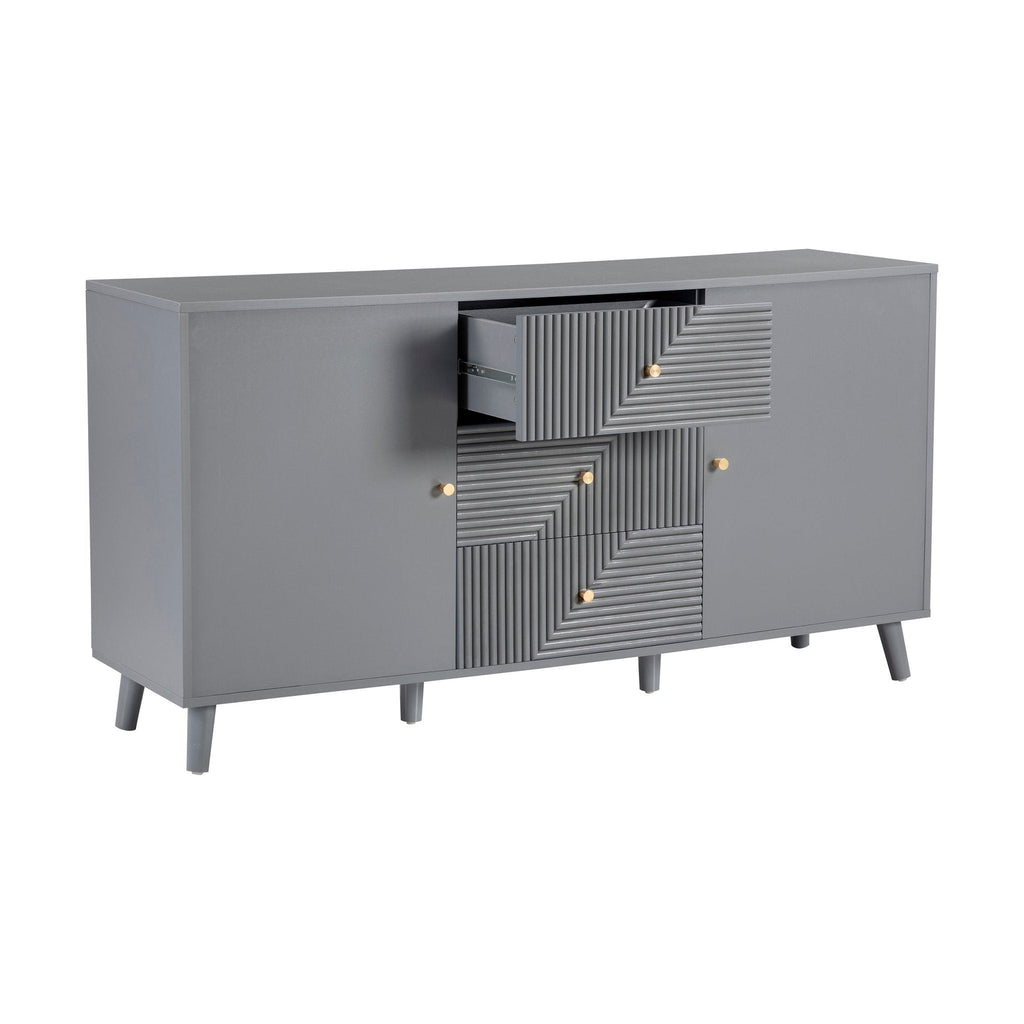 Dusklia - Dora Large Sideboard with Drawers - Light Grey
