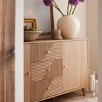 Dusklia - Dora Large Sideboard with Drawers - Light Wood