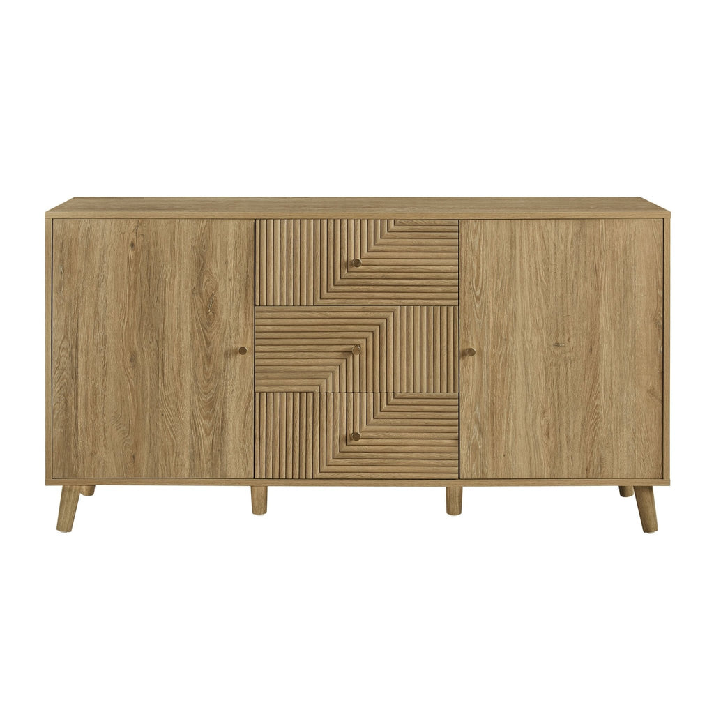 Dusklia - Dora Large Sideboard with Drawers - Light Wood