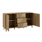 Dusklia - Dora Large Sideboard with Drawers - Light Wood