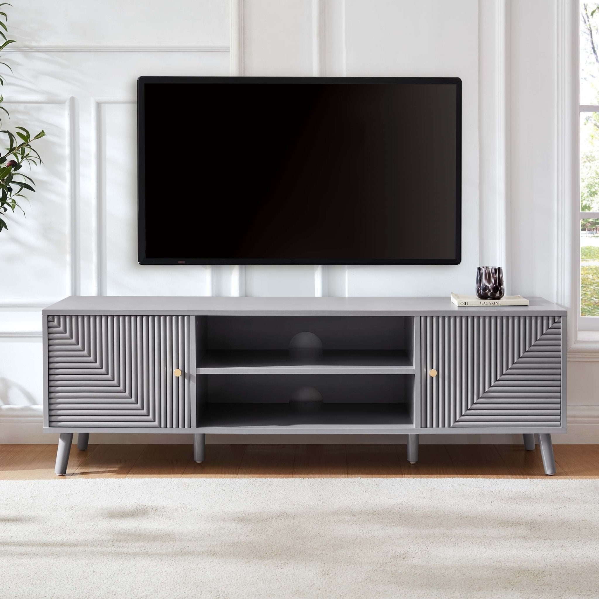 Dusklia - Dora TV Unit for TVs up to 60- Light Grey