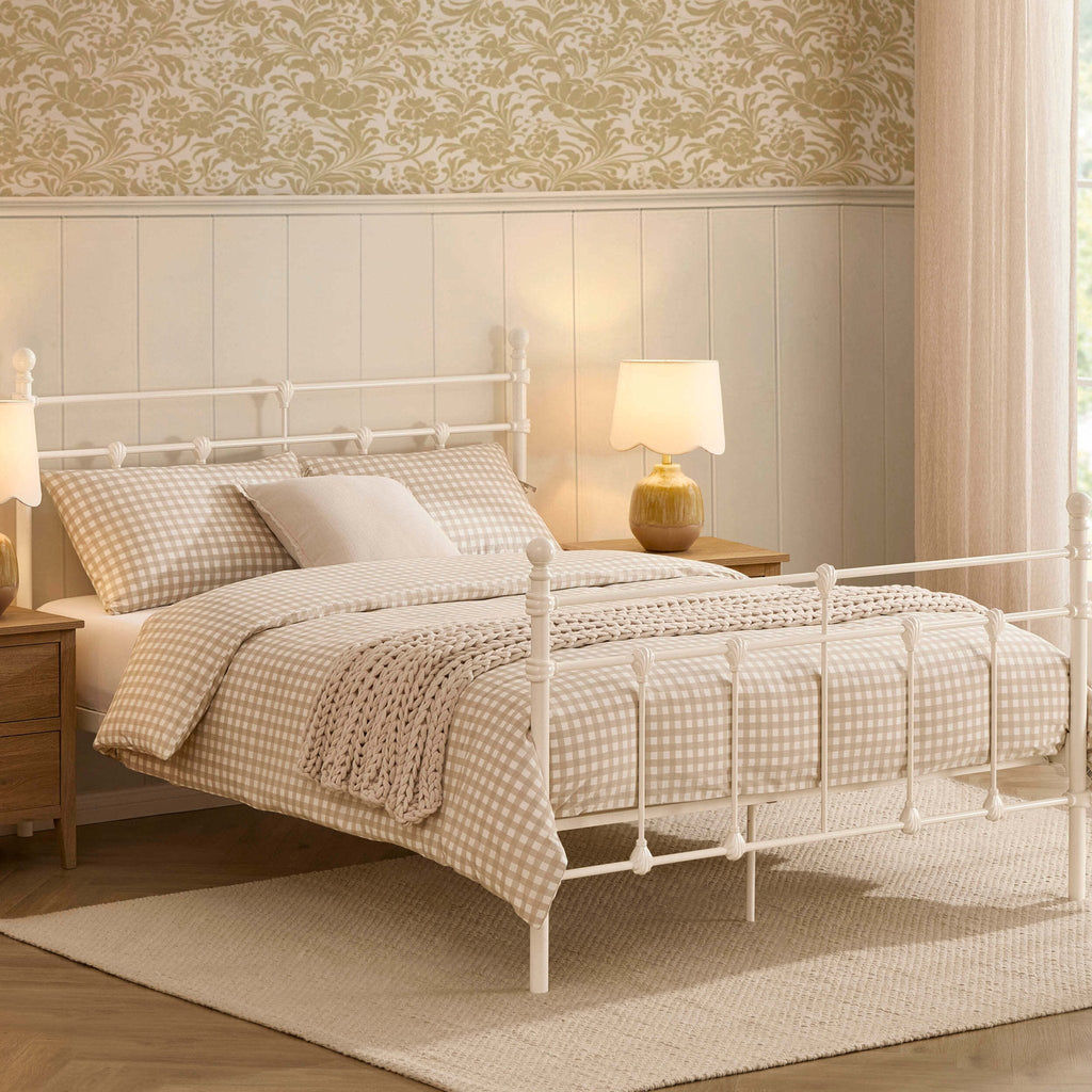 Dusklia - Dorset Metal Bed Frame - White