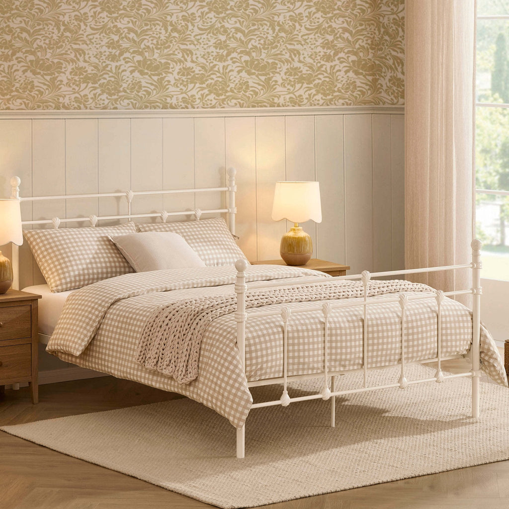 Dusklia - Dorset Metal Bed Frame - White