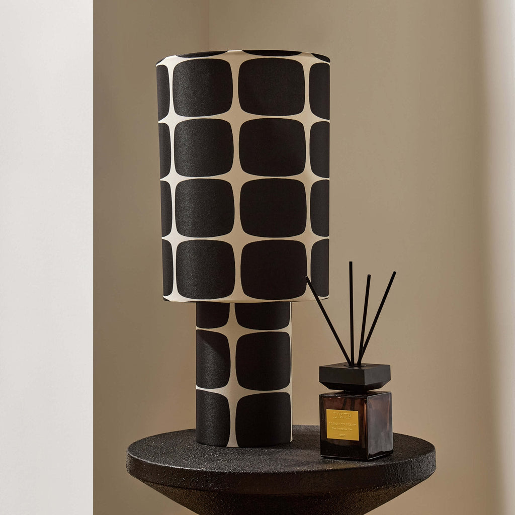 Dusklia - Drew Geometric Table Lamp -  Black/White