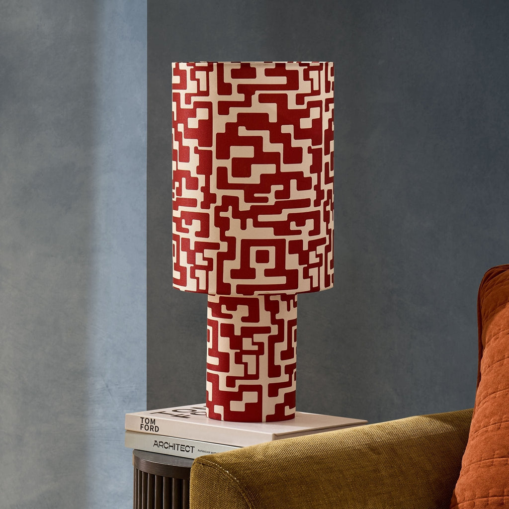 Dusklia - Drew Geometric Table Lamp - Orange