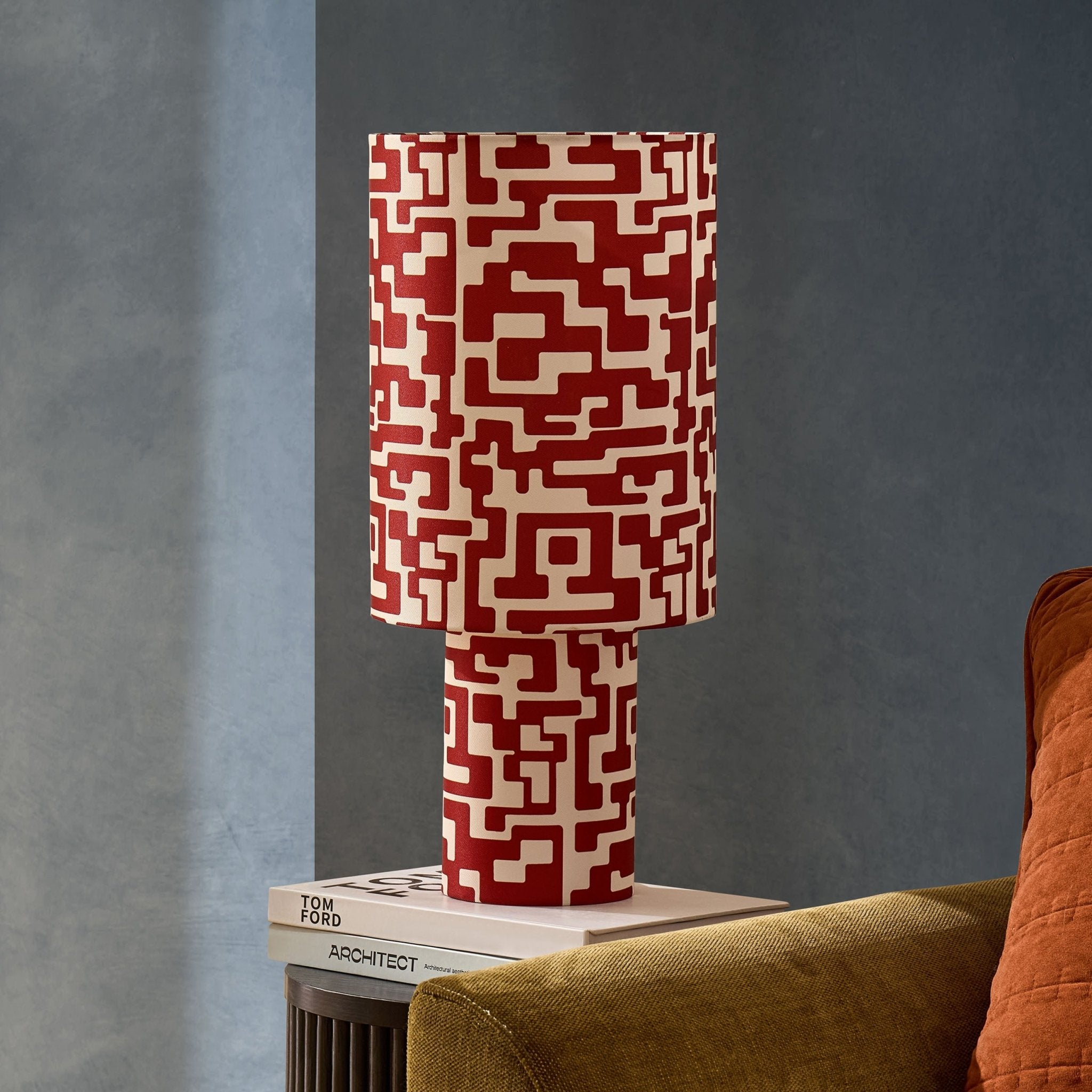 Dusklia - Drew Geometric Table Lamp - Orange
