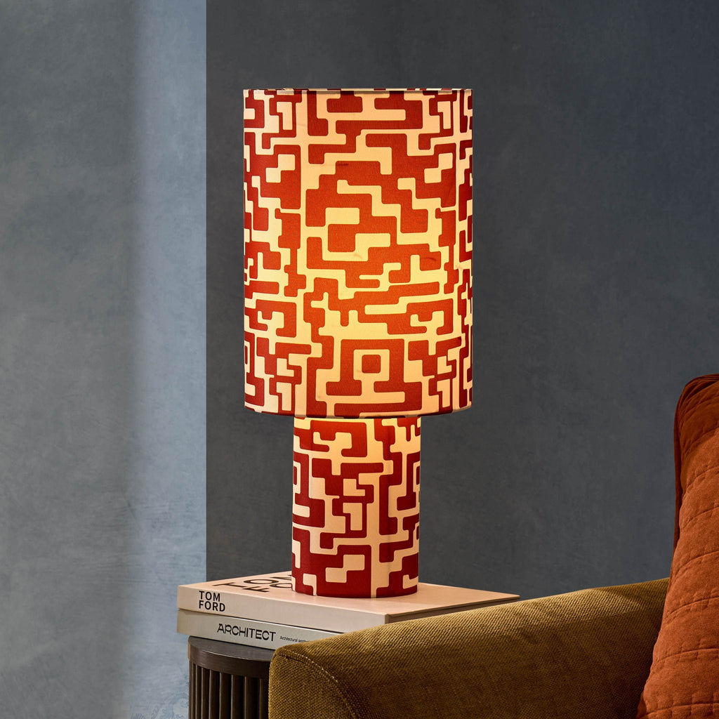 Dusklia - Drew Geometric Table Lamp - Orange