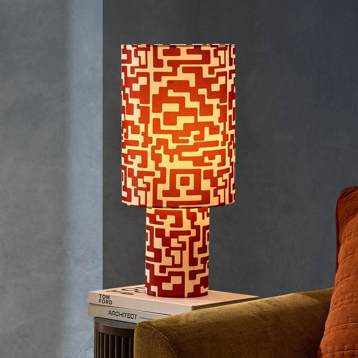 Dusklia - Drew Geometric Table Lamp - Orange