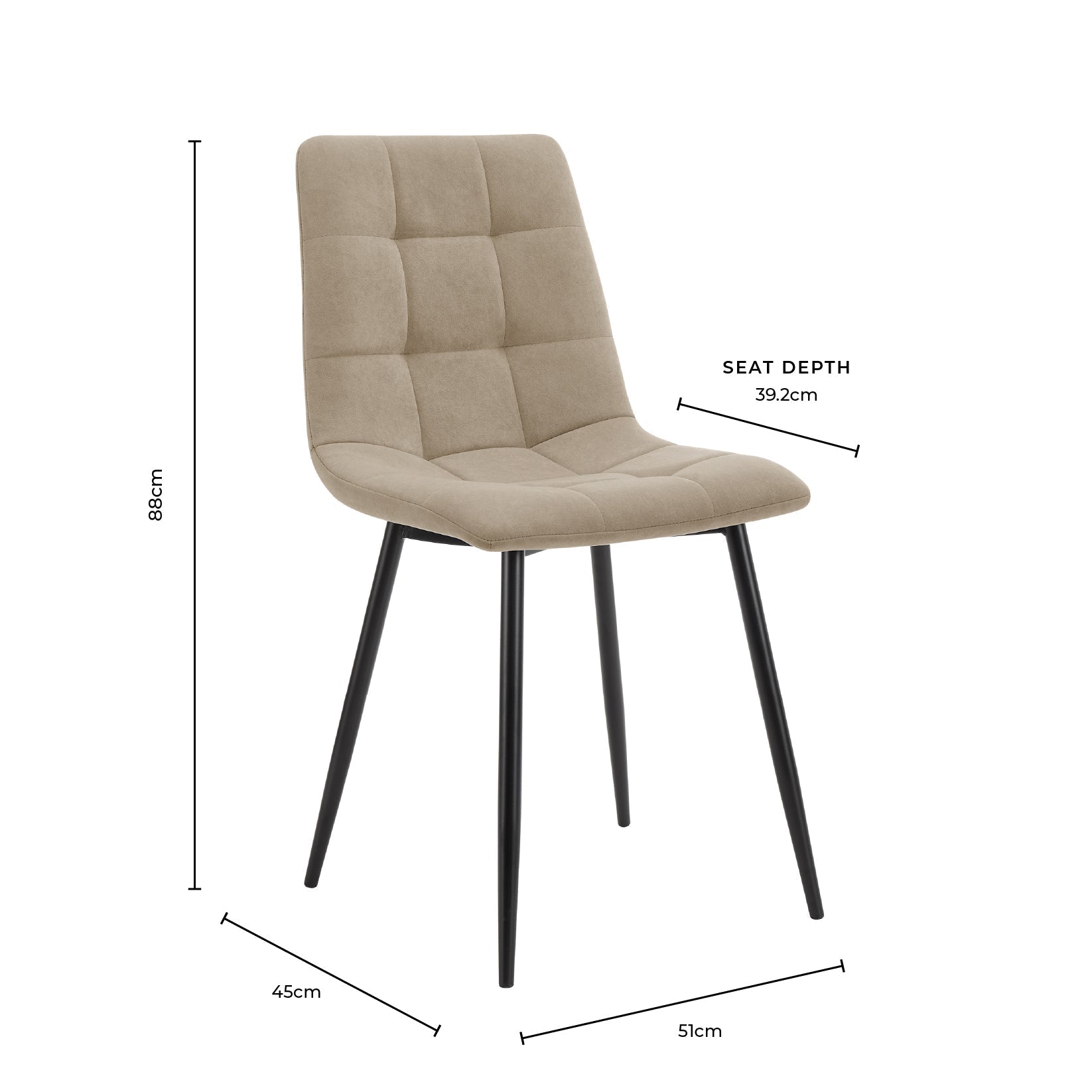 Dusklia - Eden Set Of 2 Dining Chairs - Faux Leather - Brown