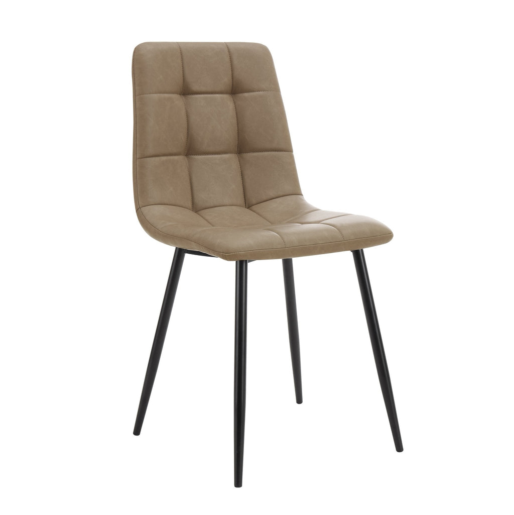 Dusklia - Eden Set Of 2 Dining Chairs - Faux Leather - Brown