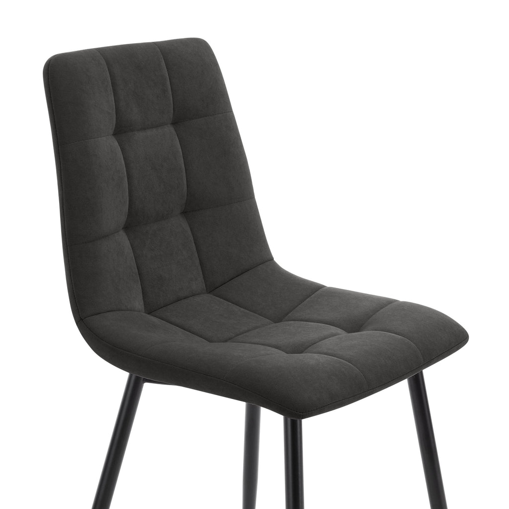 Dusklia - Eden Set Of 2 Dining Chairs - Velvet - Charcoal