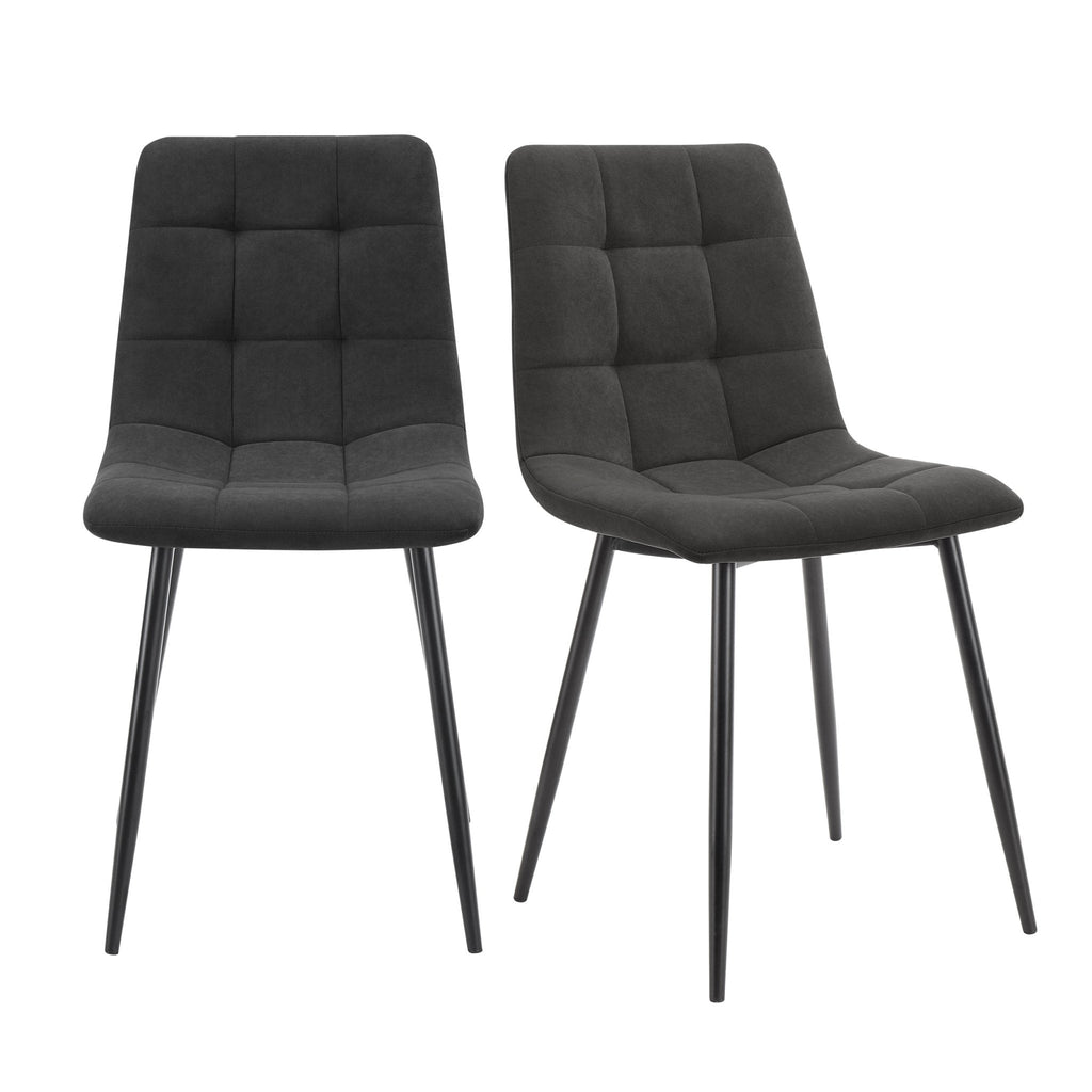 Dusklia - Eden Set Of 2 Dining Chairs - Velvet - Charcoal