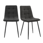 Dusklia - Eden Set Of 2 Dining Chairs - Velvet - Charcoal