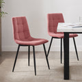 Dusklia - Eden Set Of 2 Dining Chairs - Velvet - Pink